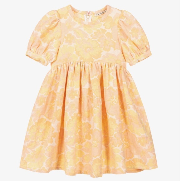 THE NEW SOCIETY GIRLS YELLOW FLORAL JACQUARD DRESS Size 16 Fancy Floral Event - Picture 1 of 14